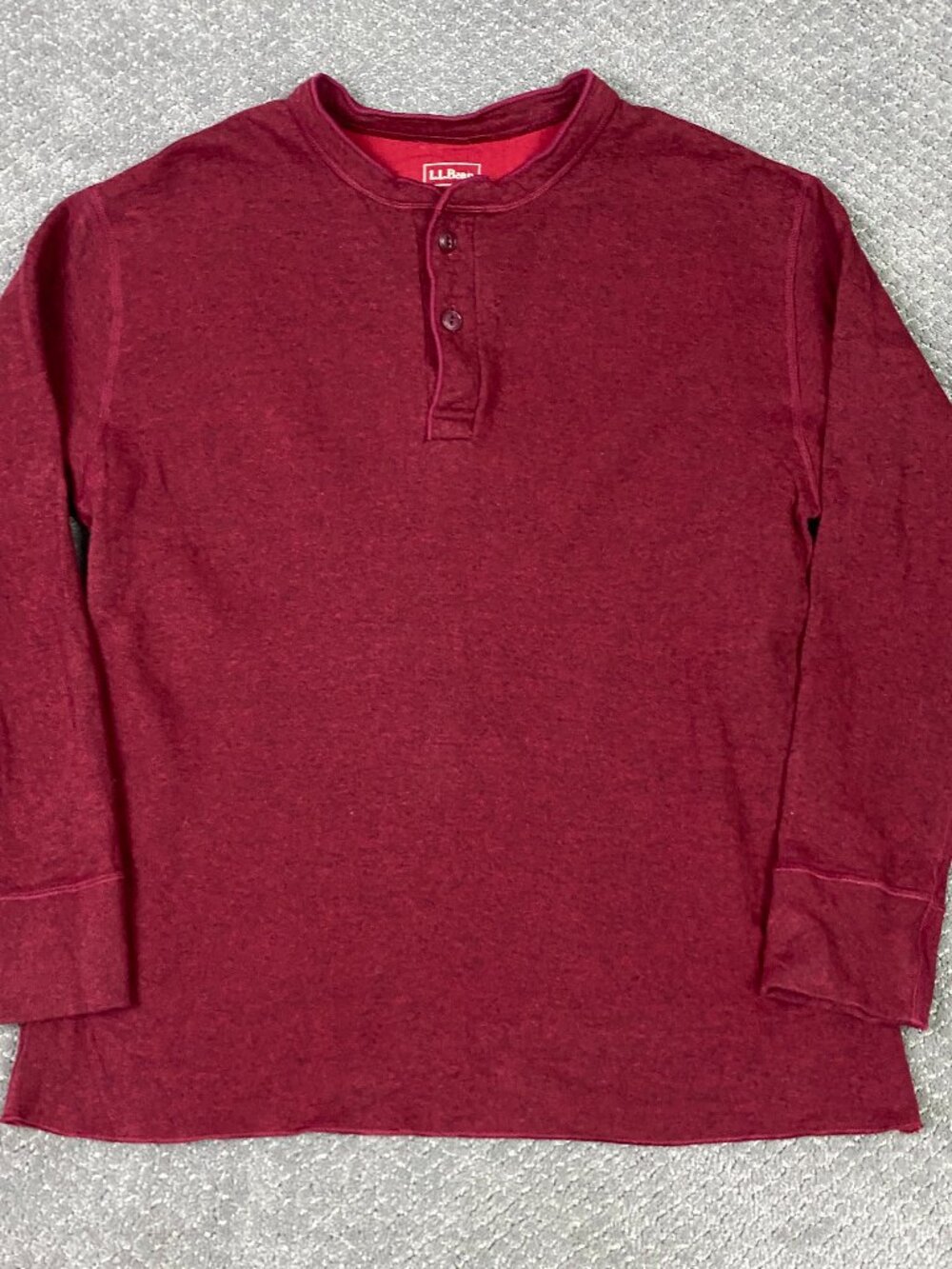 LL Bean River Driver Shirt Mens Large Red Henley Two Layer Outdoor 165891 NWOT